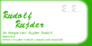 rudolf rujder business card